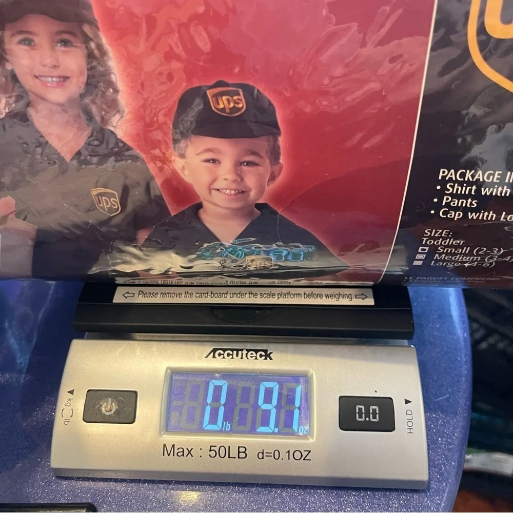 UPS Delivery Driver Costume 3-piece Set for Kids' Size Small 2-3